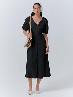 Ghost Selina Button Front Dress, Black, Black