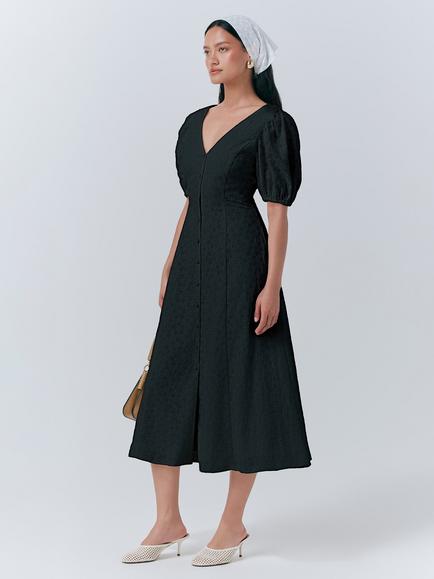 Ghost Selina Button Front Dress, Black - view 2, Black