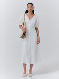 Ghost Selina Button Front Dress, White