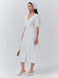 Ghost Selina Button Front Dress, White