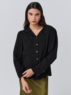 Ghost Emily Embroidered Floral Shirt, Black - view 2, Black