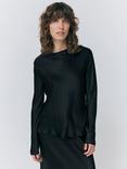 Ghost Isabella Satin Blouse, Black