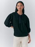 Ghost Loren Broderie Anglaise Top, Black
