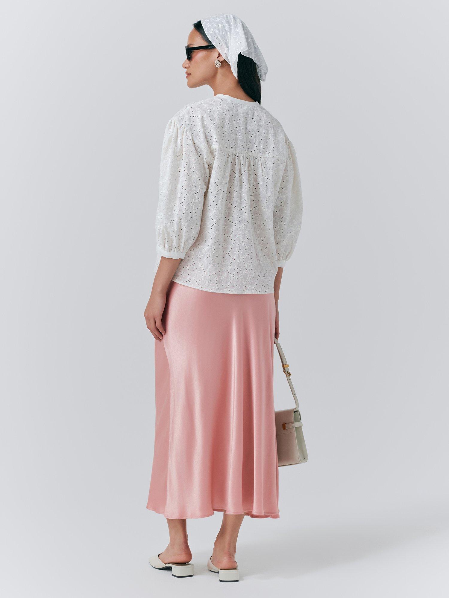 Product image 5 of 5, which shows Ghost Loren Broderie Anglaise Top, White, XS