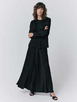 Ghost Colette Satin Skirt, Black - view 2, Black
