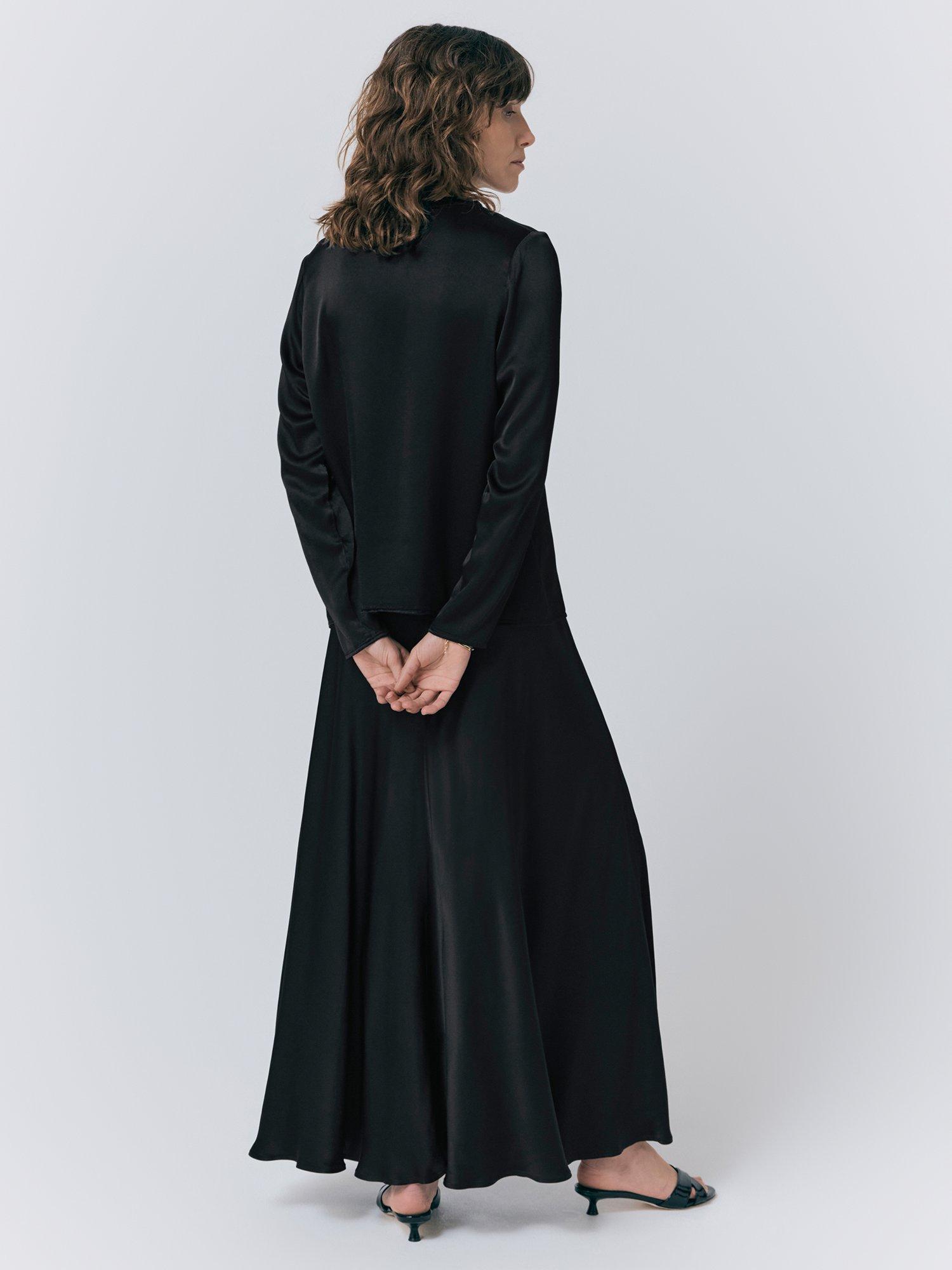 Product image 5 of 5, which shows Ghost Colette Satin Skirt, Black, XS