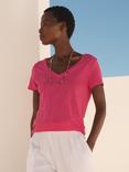 NRBY Charlie Linen V -Neck Top, Raspberry