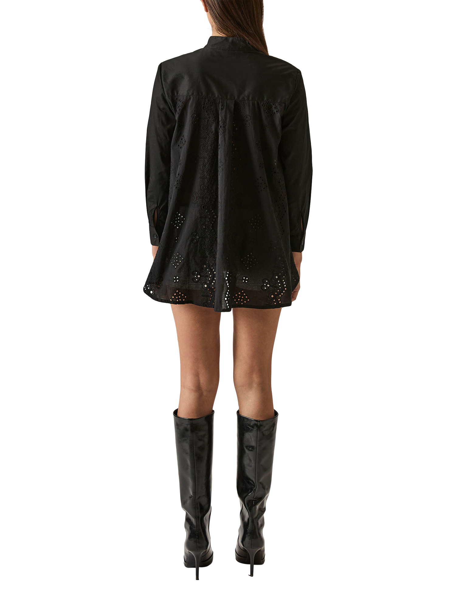 Product image 2 of 6, which shows James Lakeland Lace Back Long Sleeve Shirt, Black, 8