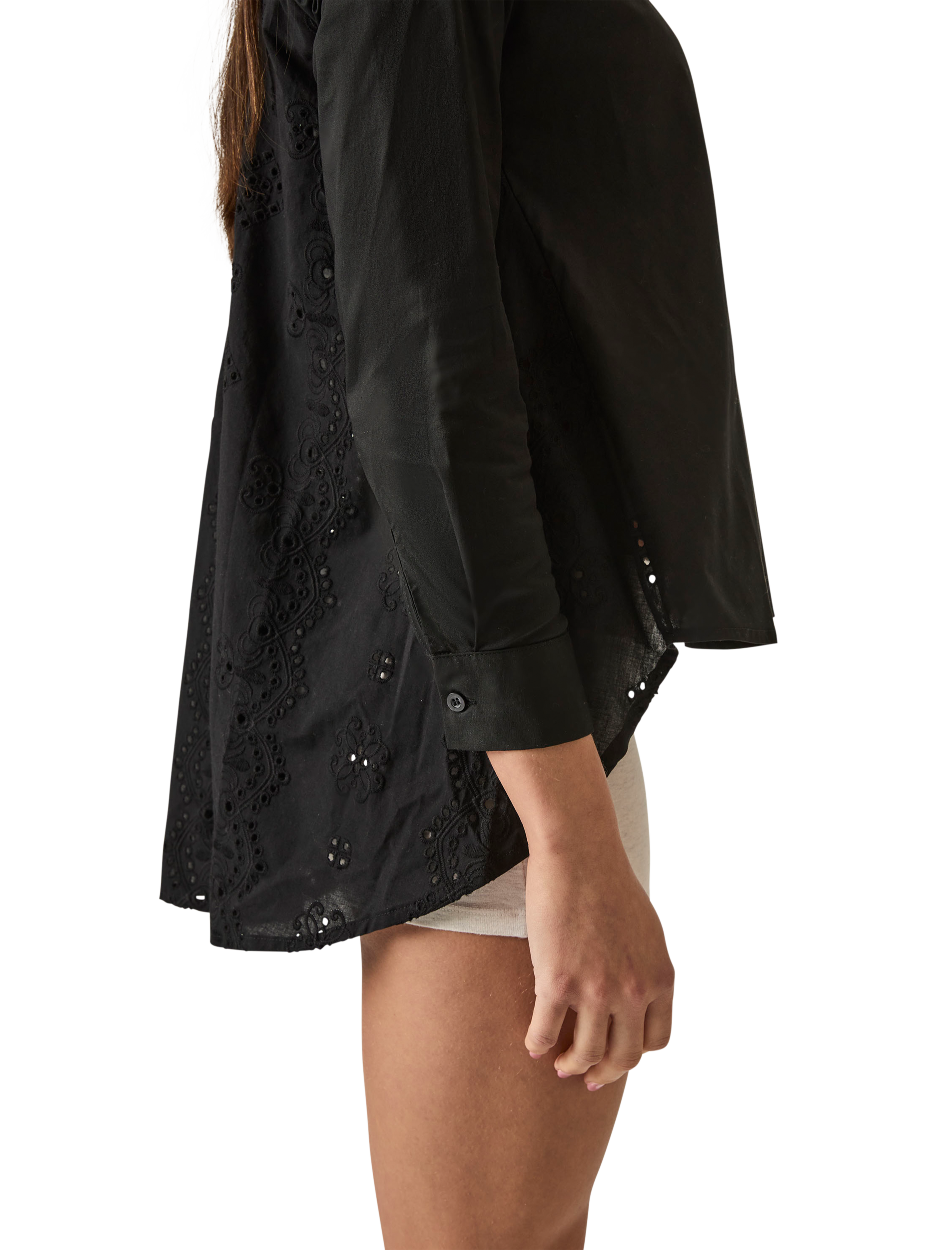 Product image 4 of 6, which shows James Lakeland Lace Back Long Sleeve Shirt, Black, 8