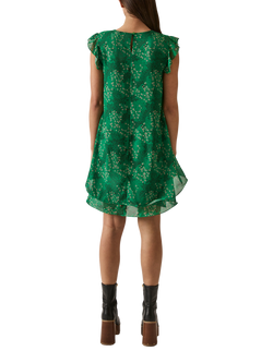James Lakeland Ruffle Floral Dotted Mini Dress, Green - view 2, Green