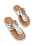 Carvela Pavilion Metallic Leather T-Bar Mule Sandals, Gold