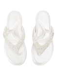 Carvela Riviera Jewel Embellished Metallic Sandals, White