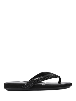 Carvela Riviera Jewel Embellished Metallic Sandals, Black, Black