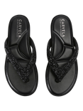 Carvela Riviera Jewel Embellished Metallic Sandals, Black