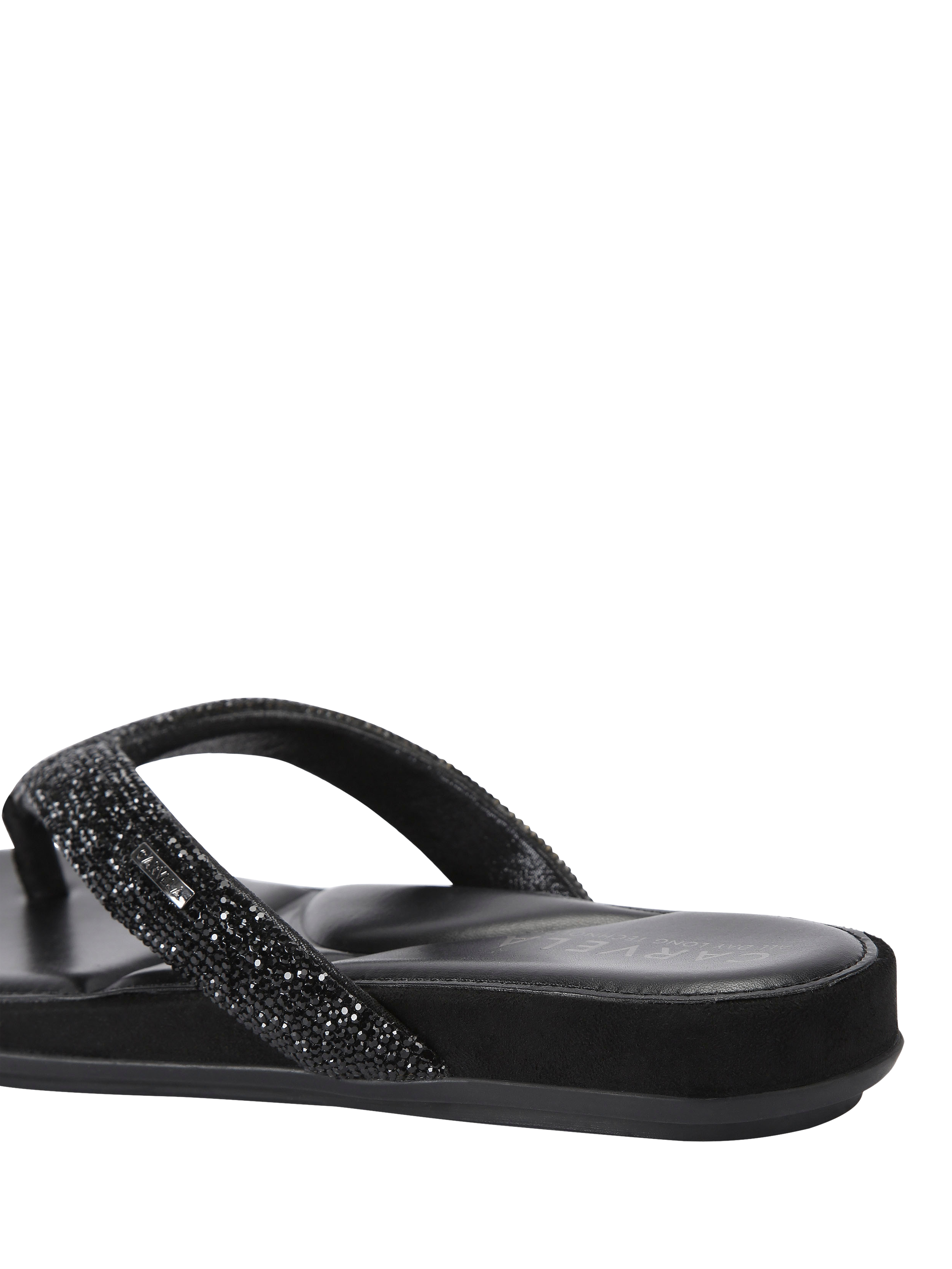 Product image 3 of 4, which shows Carvela Riviera Jewel Embellished Metallic Sandals, Black, 3