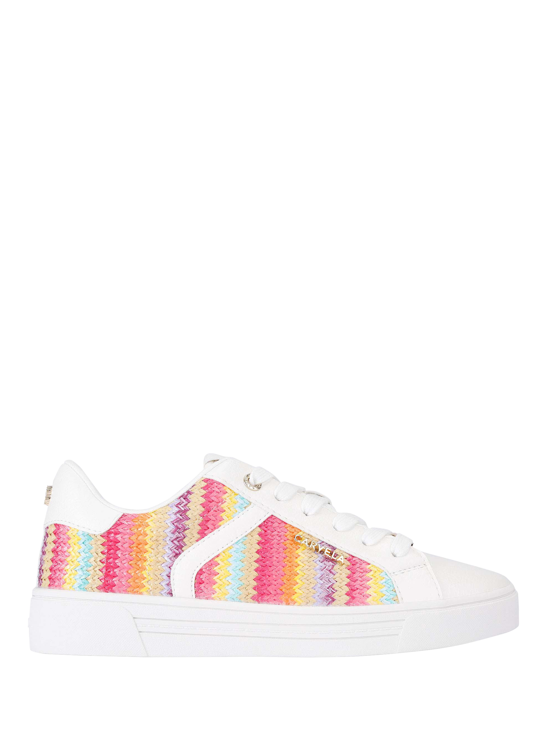 Product image 1 of 5, which shows Carvela Daze Stripe Lace Up Trainers, Multi, 3