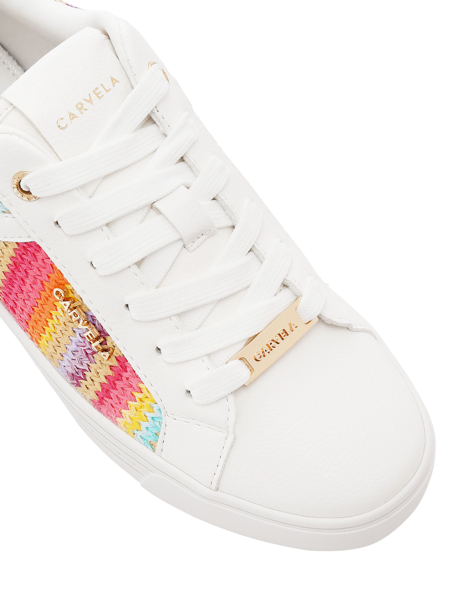 Product image 5 of 5, which shows Carvela Daze Stripe Lace Up Trainers, Multi, 3