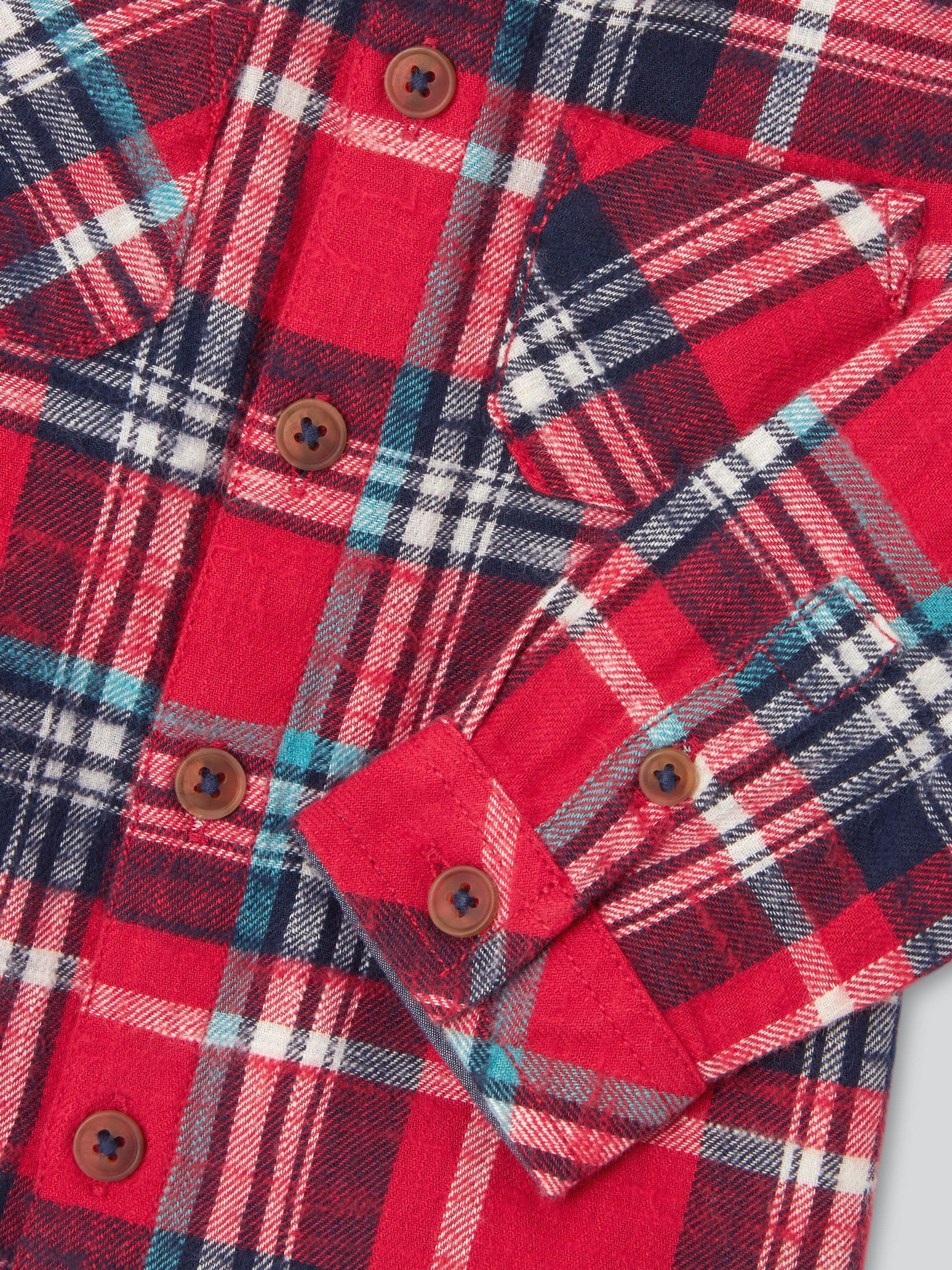 Product image 3 of 3, which shows John Lewis Baby Check Shirt, Red, 0-3 months