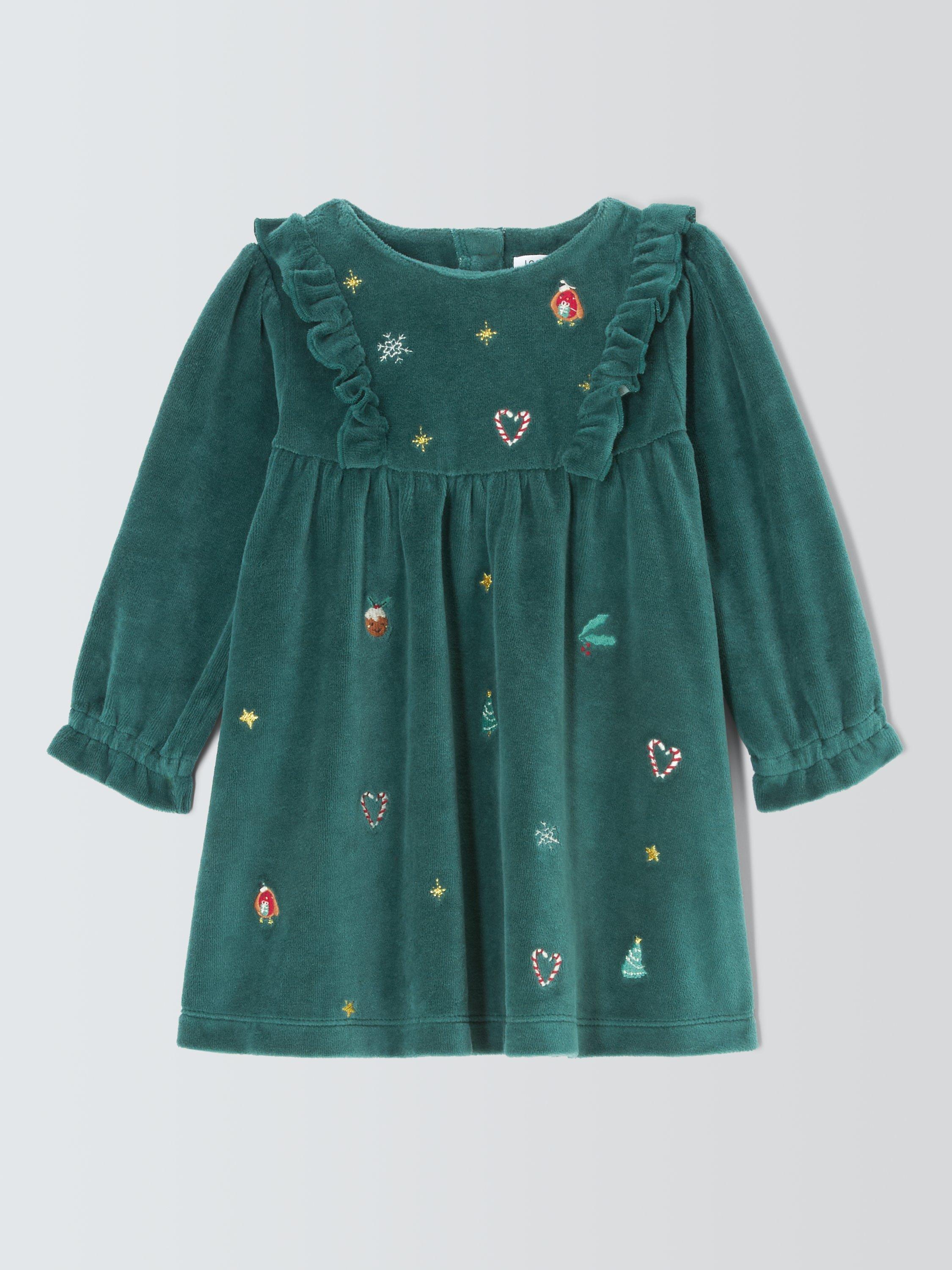 green emerald velvet dress Baby Toddler Girl Princess Christmas Red Party Dress 5-6Y / Green main image 1