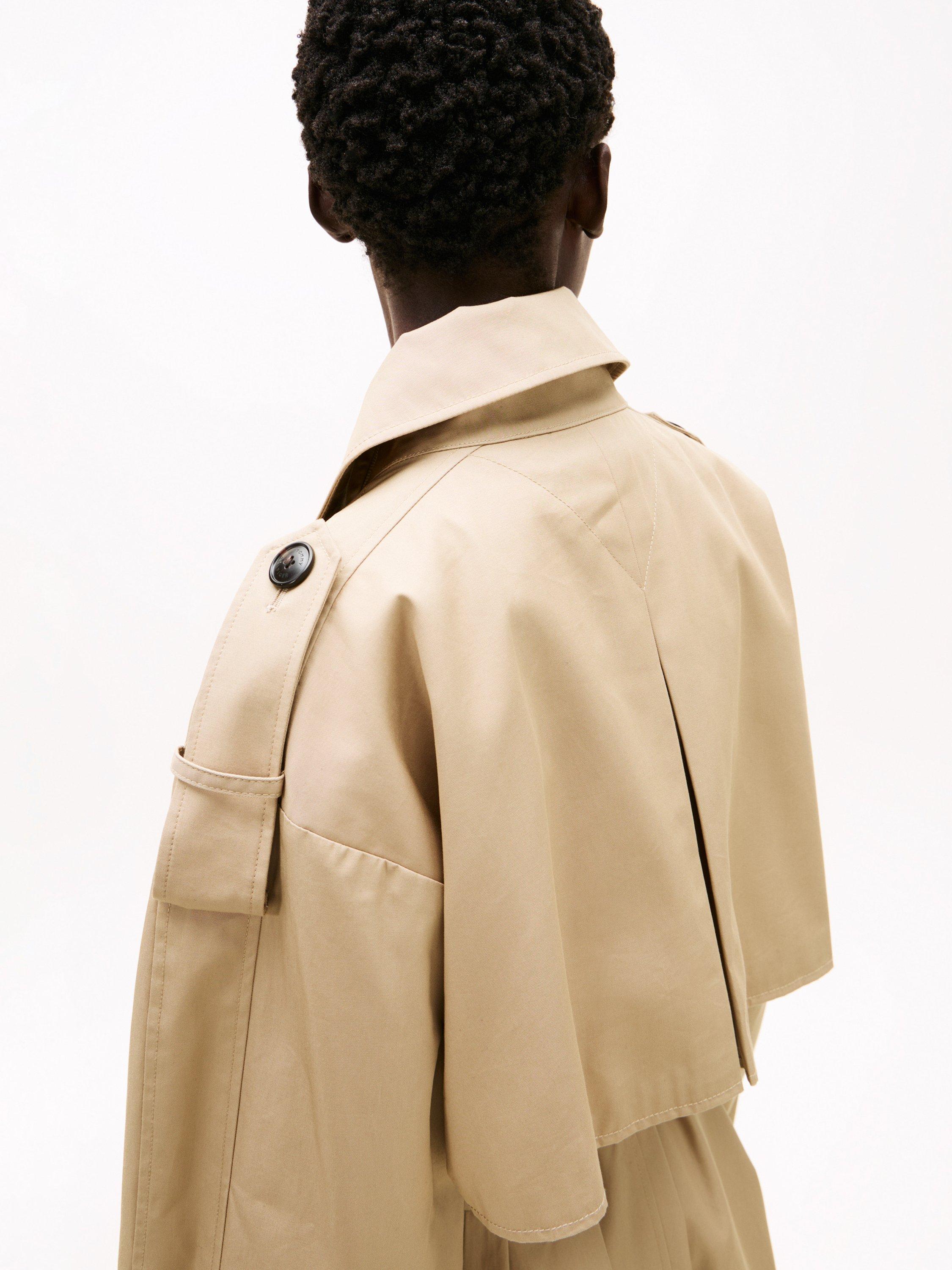 Product image 4 of 5, which shows Tommy Hilfiger Water Repellent Oversized Trench Coat, Beige, S-M