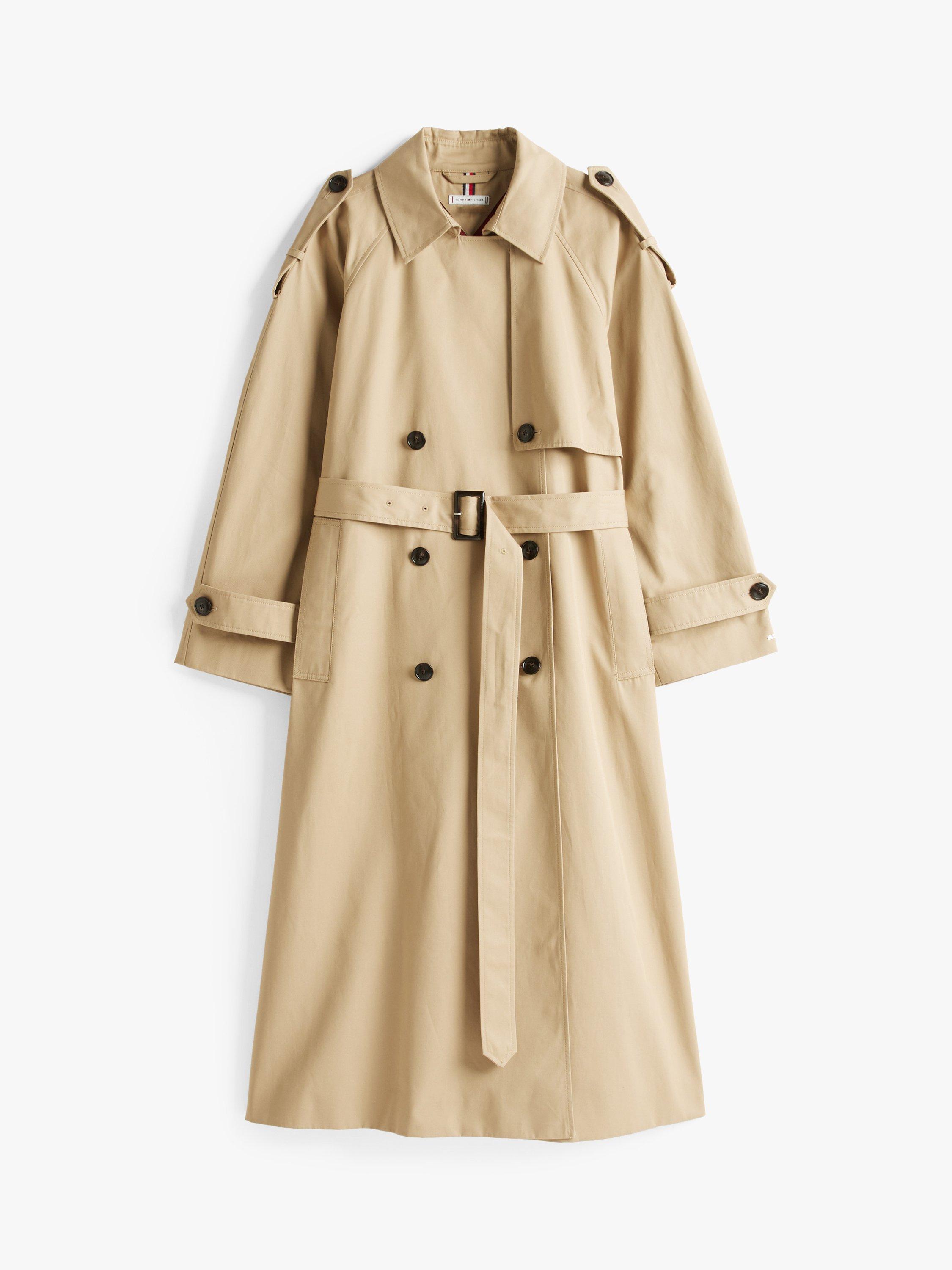 Product image 5 of 5, which shows Tommy Hilfiger Water Repellent Oversized Trench Coat, Beige, S-M
