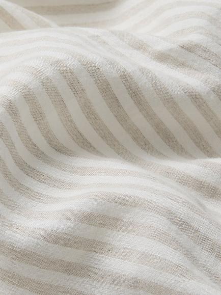 Piglet in Bed Stripe Linen Blend Bedding - view 2, Oatmeal