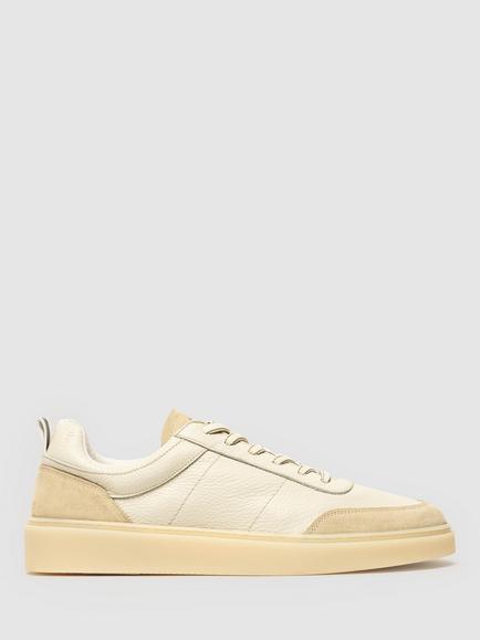 Rodd & Gunn Vermont Leather Lace Up Trainers, Cream