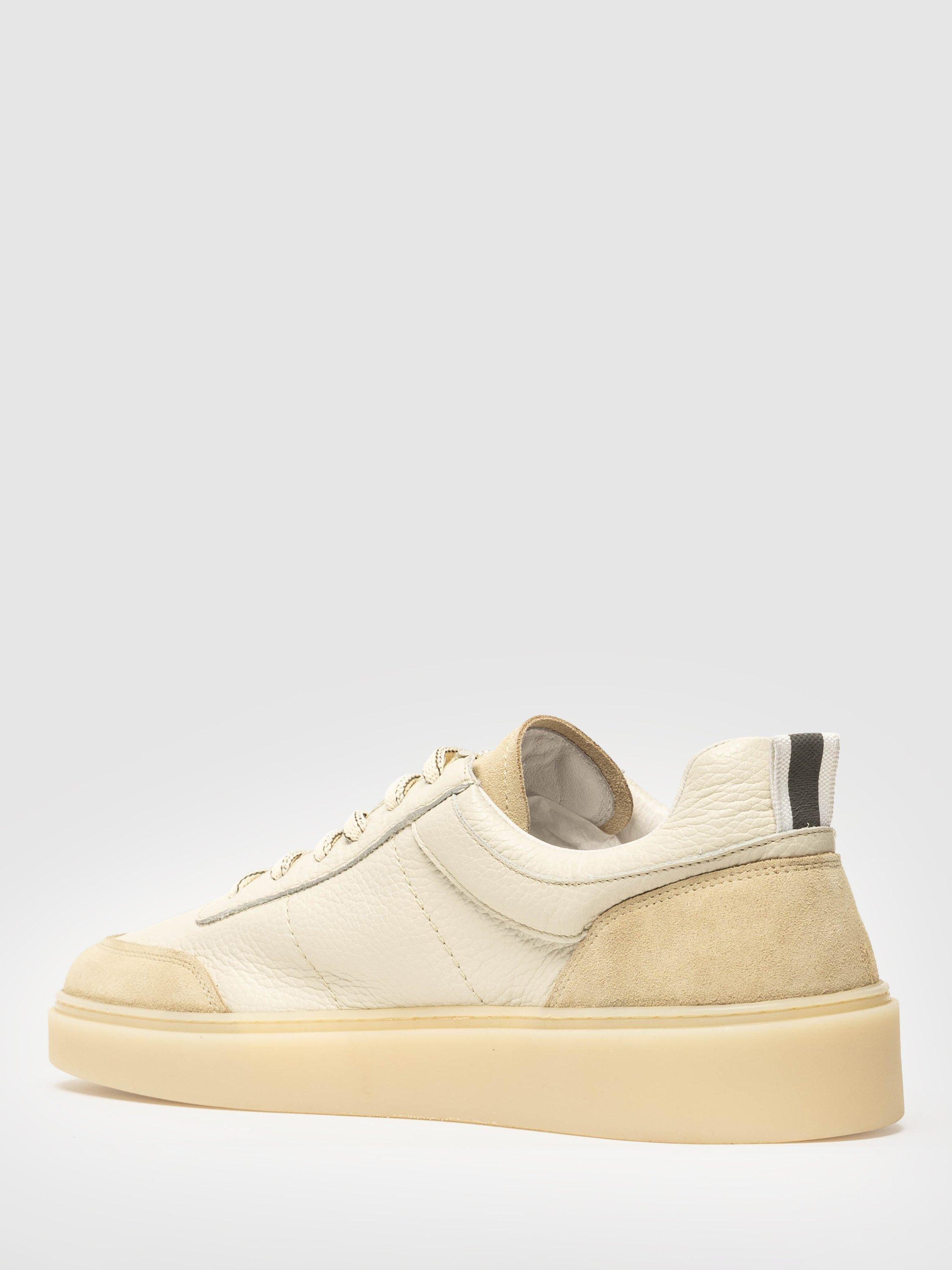 Product image 3 of 9, which shows Rodd & Gunn Vermont Leather Lace Up Trainers, Cream, 7