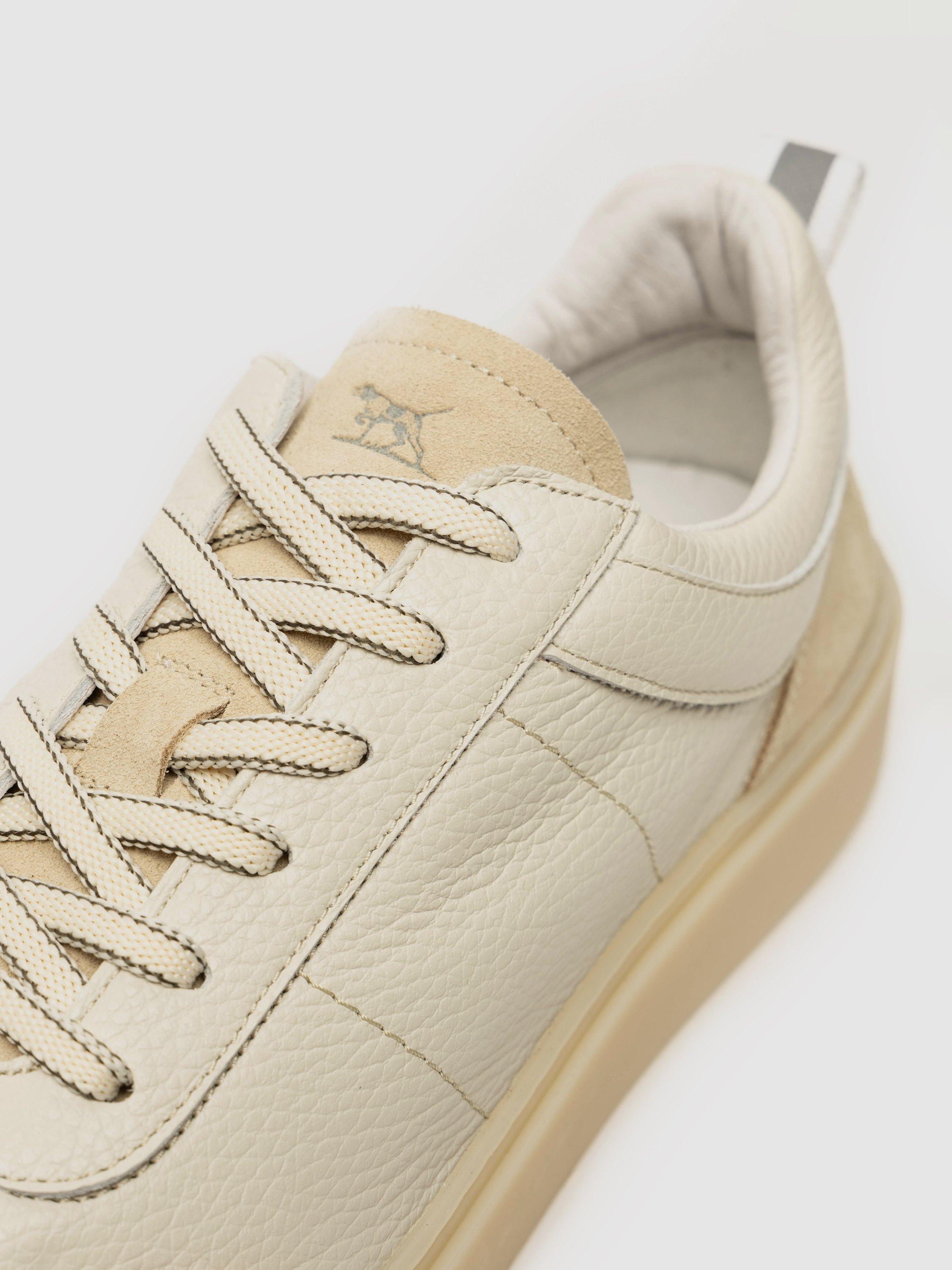 Product image 5 of 9, which shows Rodd & Gunn Vermont Leather Lace Up Trainers, Cream, 7