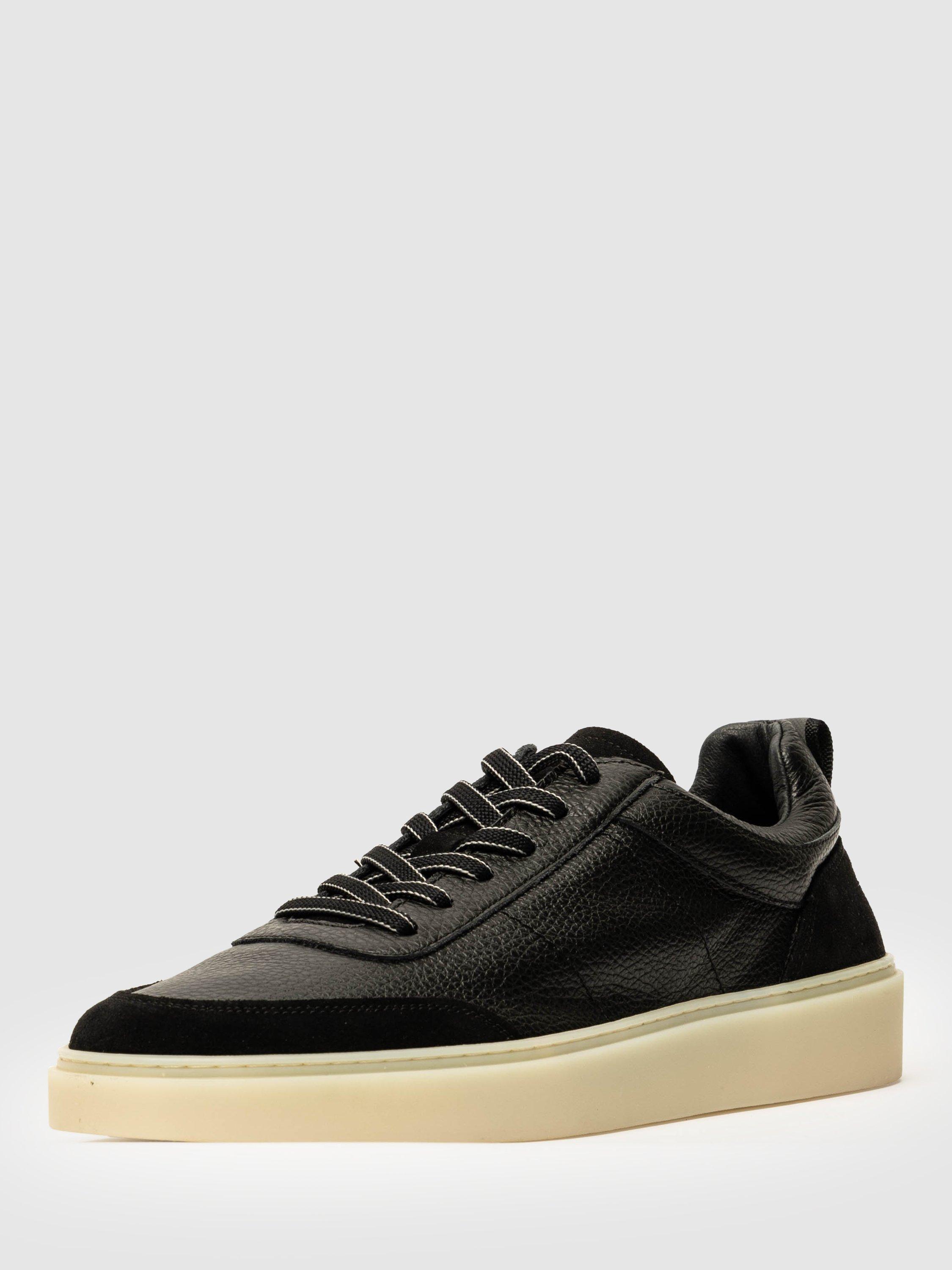 Product image 9 of 10, which shows Rodd & Gunn Vermont Leather Lace Up Trainers, Nero, 7