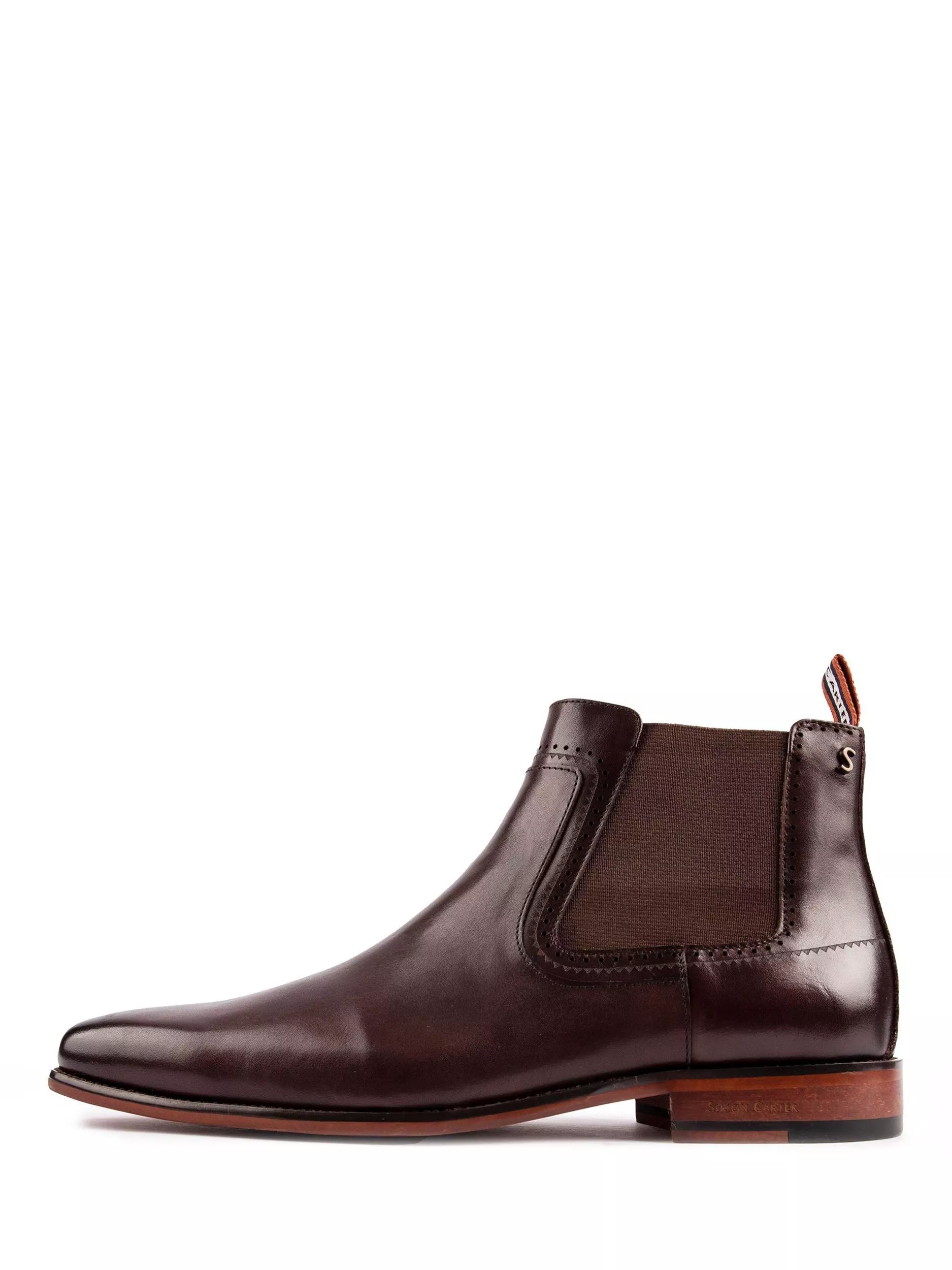 Mens Simon Carter Clover Chelsea Boots In Tan | Soletrader