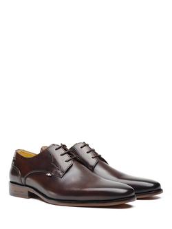 Simon Carter Basset Leather Lace Up Derby Shoes - view 2, Brown