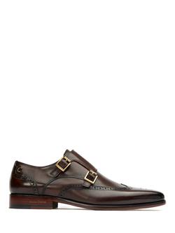 Simon Carter Spaniel Leather Monk Shoes, Brown