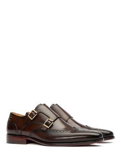 Simon Carter Spaniel Leather Monk Shoes - view 2, Brown