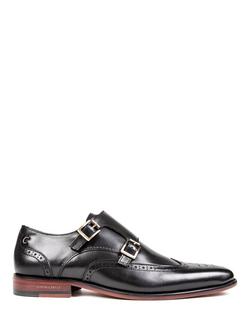 Simon Carter Spaniel Leather Monk Shoes, Black