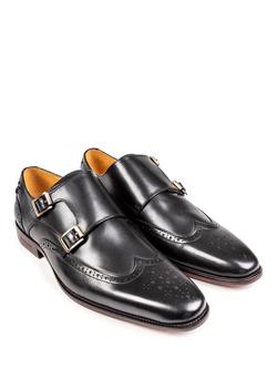 Simon Carter Spaniel Leather Monk Shoes - view 2, Black