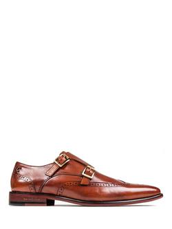 Simon Carter Spaniel Leather Monk Shoes, Tan