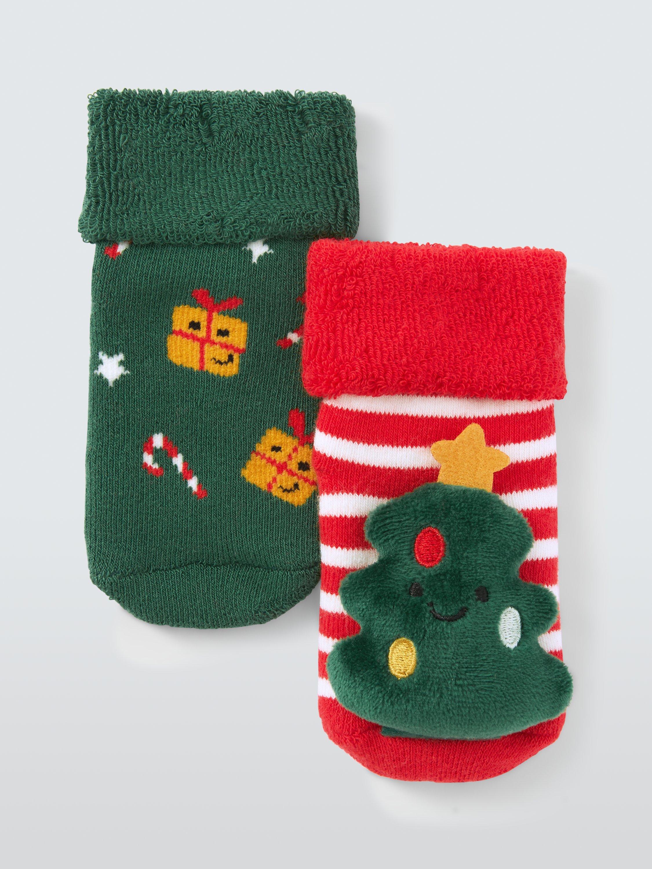 John Lewis Baby Christmas Rattle Socks, Pack of