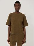 Jigsaw Textured Relaxed Fit T-Shirt, Khaki