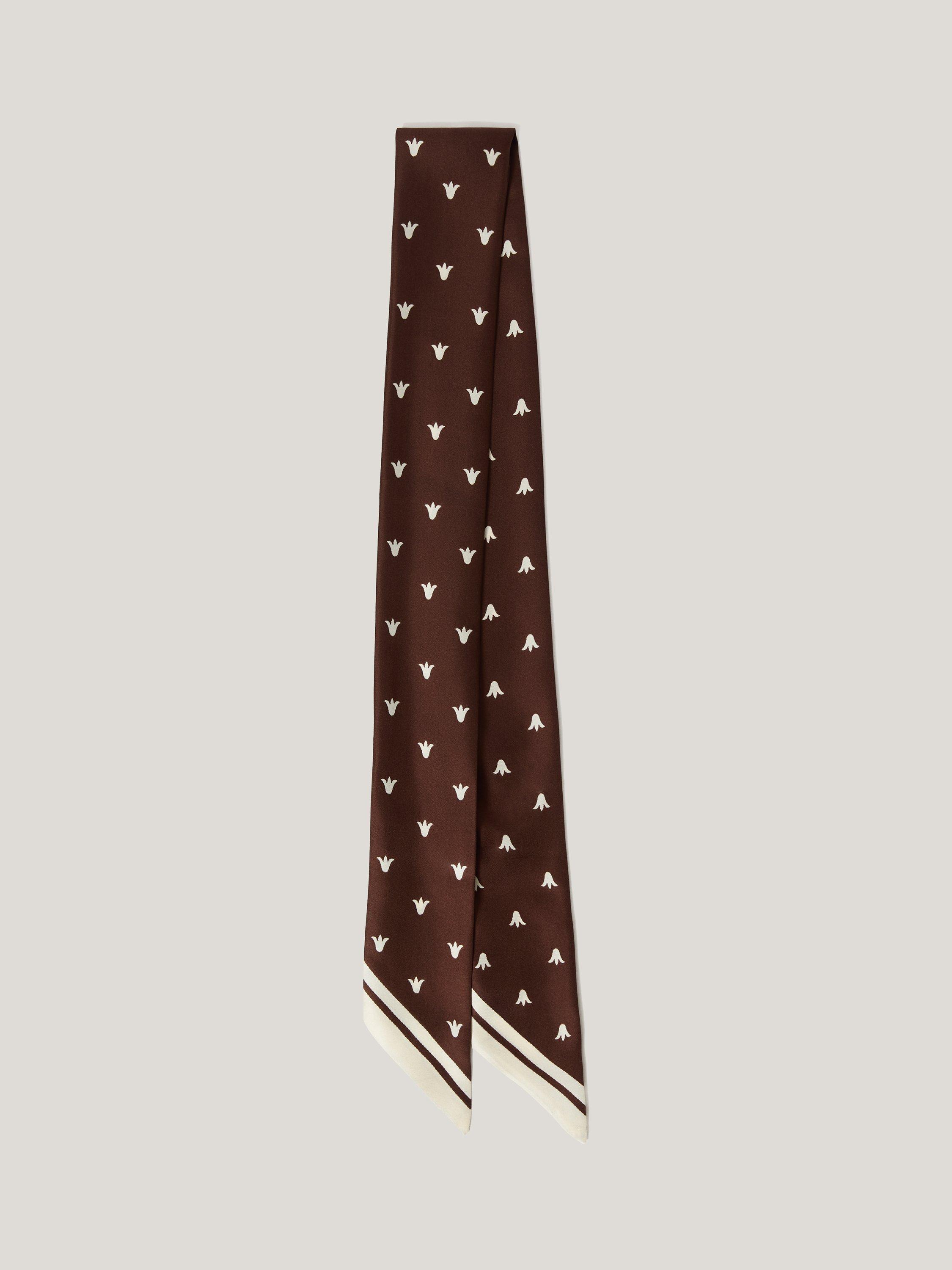 Jigsaw Tulip Voile Pure Silk Scarf, Oxblood