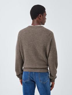 John Lewis Cashmere Crew Neck Textured Jumper - view 2, Oatmeal