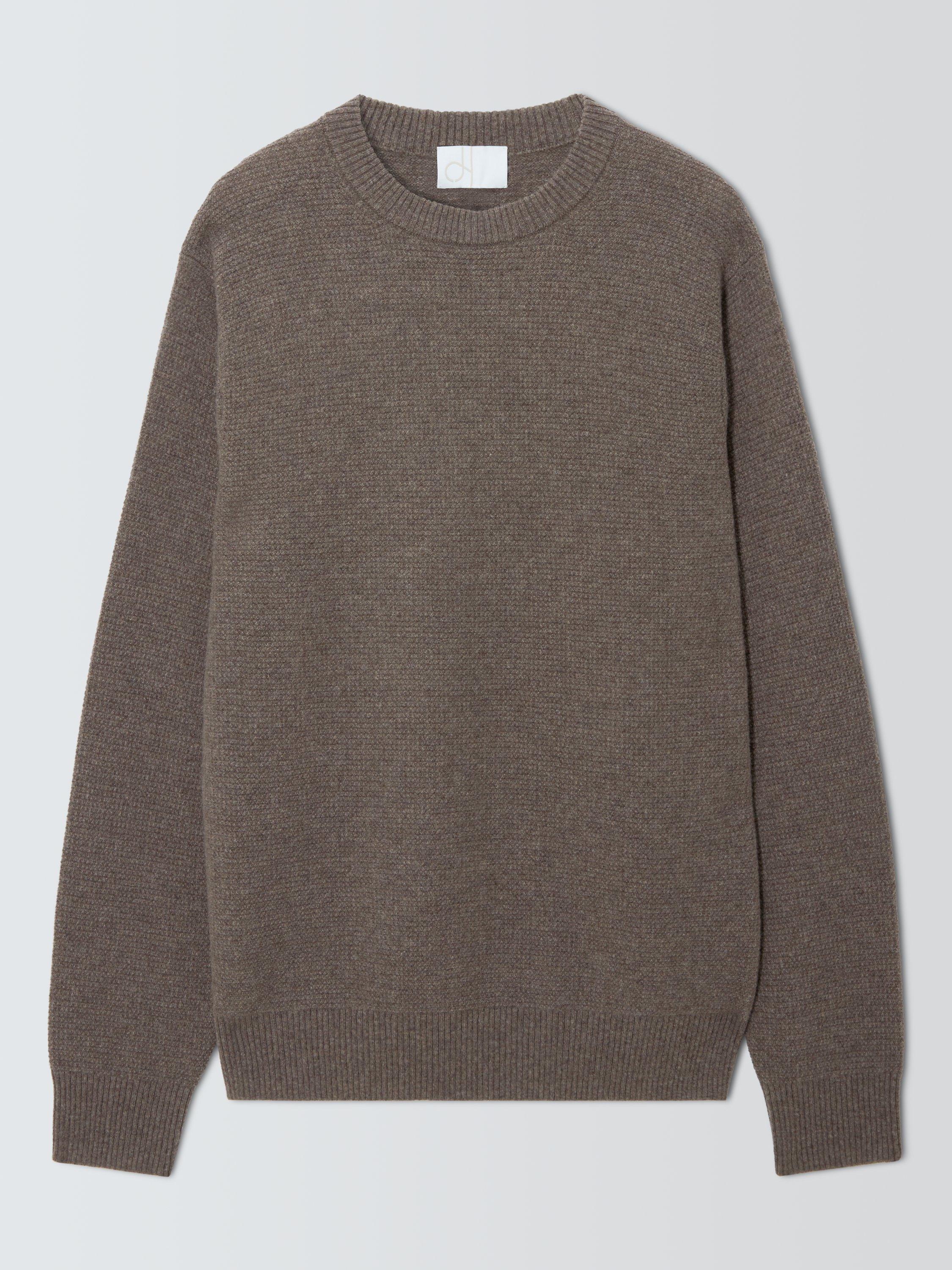 John Lewis Cashmere Crew Neck Textured Jumper, Oatmeal