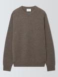 John Lewis Cashmere Crew Neck Textured Jumper, Oatmeal
