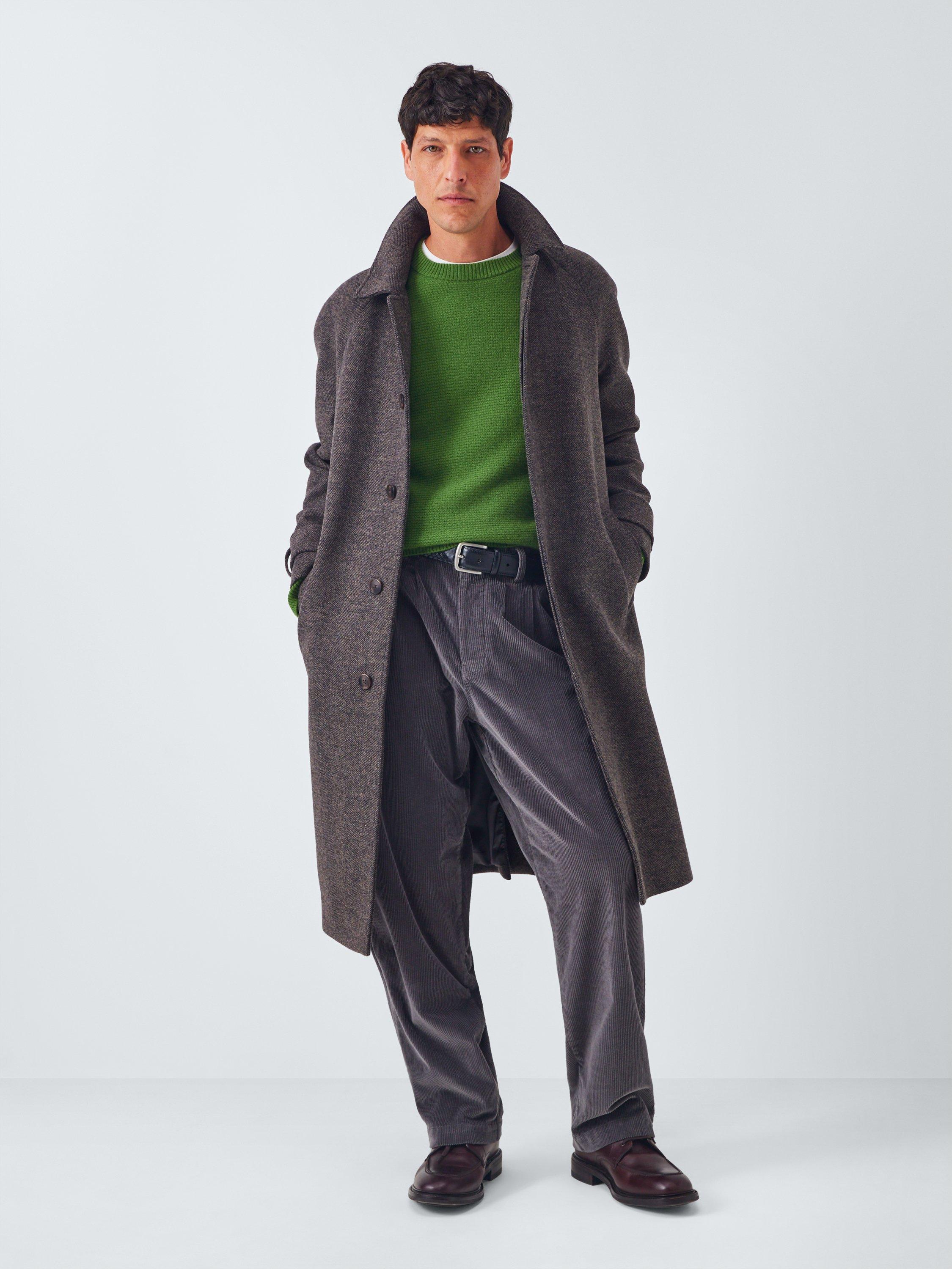 Product image 4 of 7, which shows John Lewis Cashmere Crew Neck Textured Jumper, Green, L