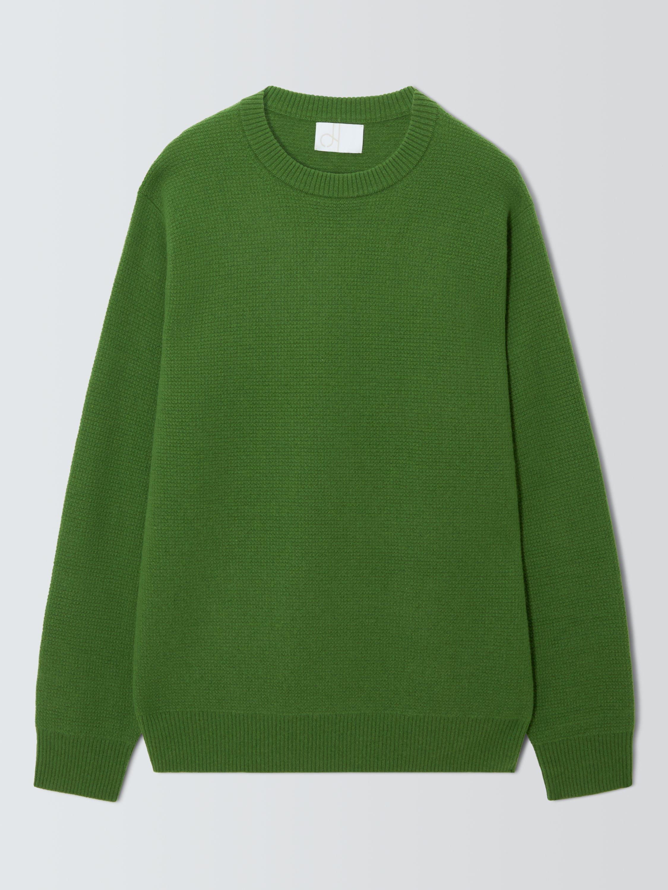 Product image 5 of 7, which shows John Lewis Cashmere Crew Neck Textured Jumper, Green, L