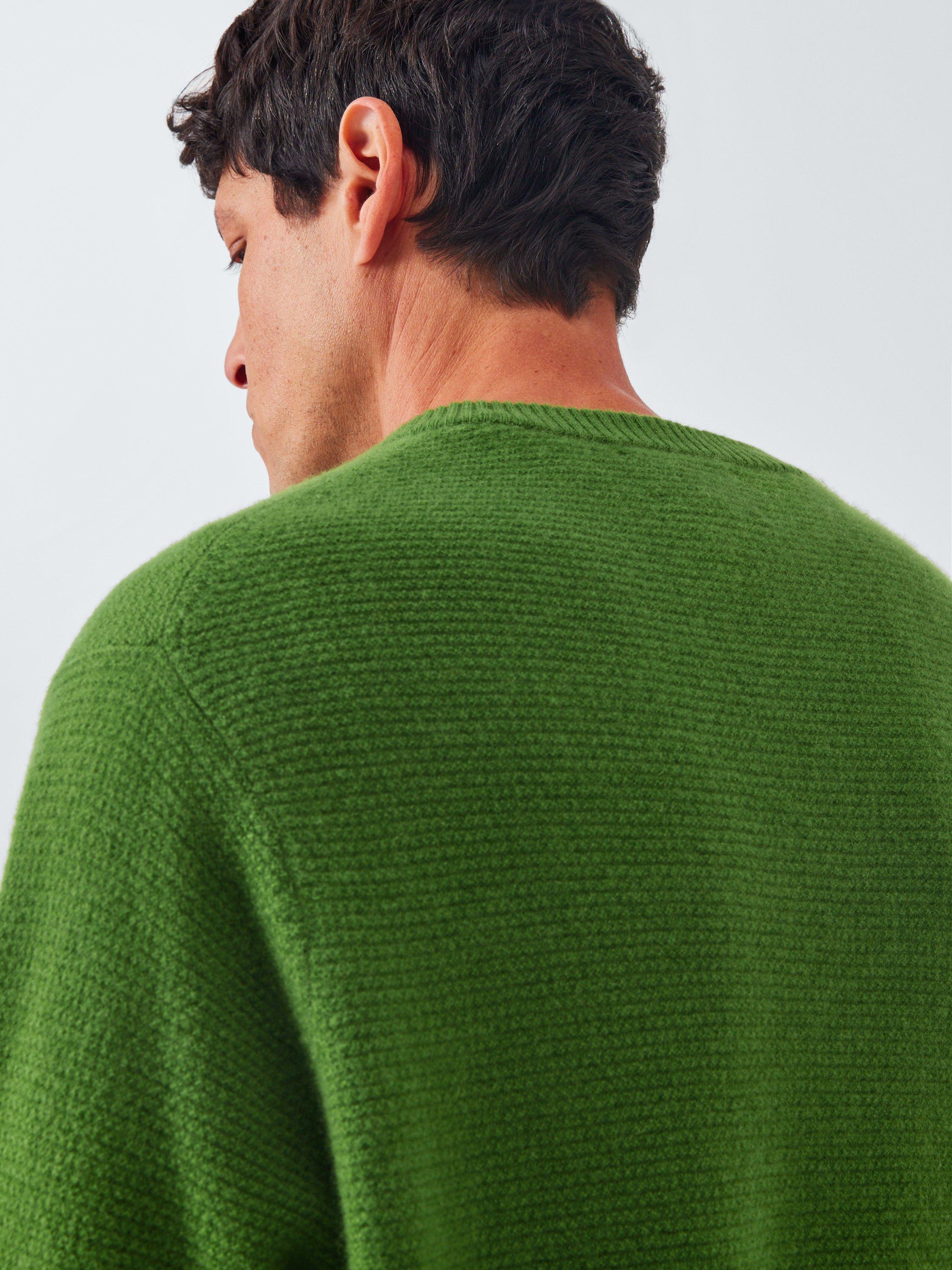 Product image 7 of 7, which shows John Lewis Cashmere Crew Neck Textured Jumper, Green, L