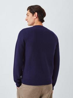 John Lewis Cashmere Crew Neck Textured Jumper - view 2, Purple