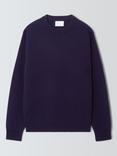 John Lewis Cashmere Crew Neck Textured Jumper, Purple