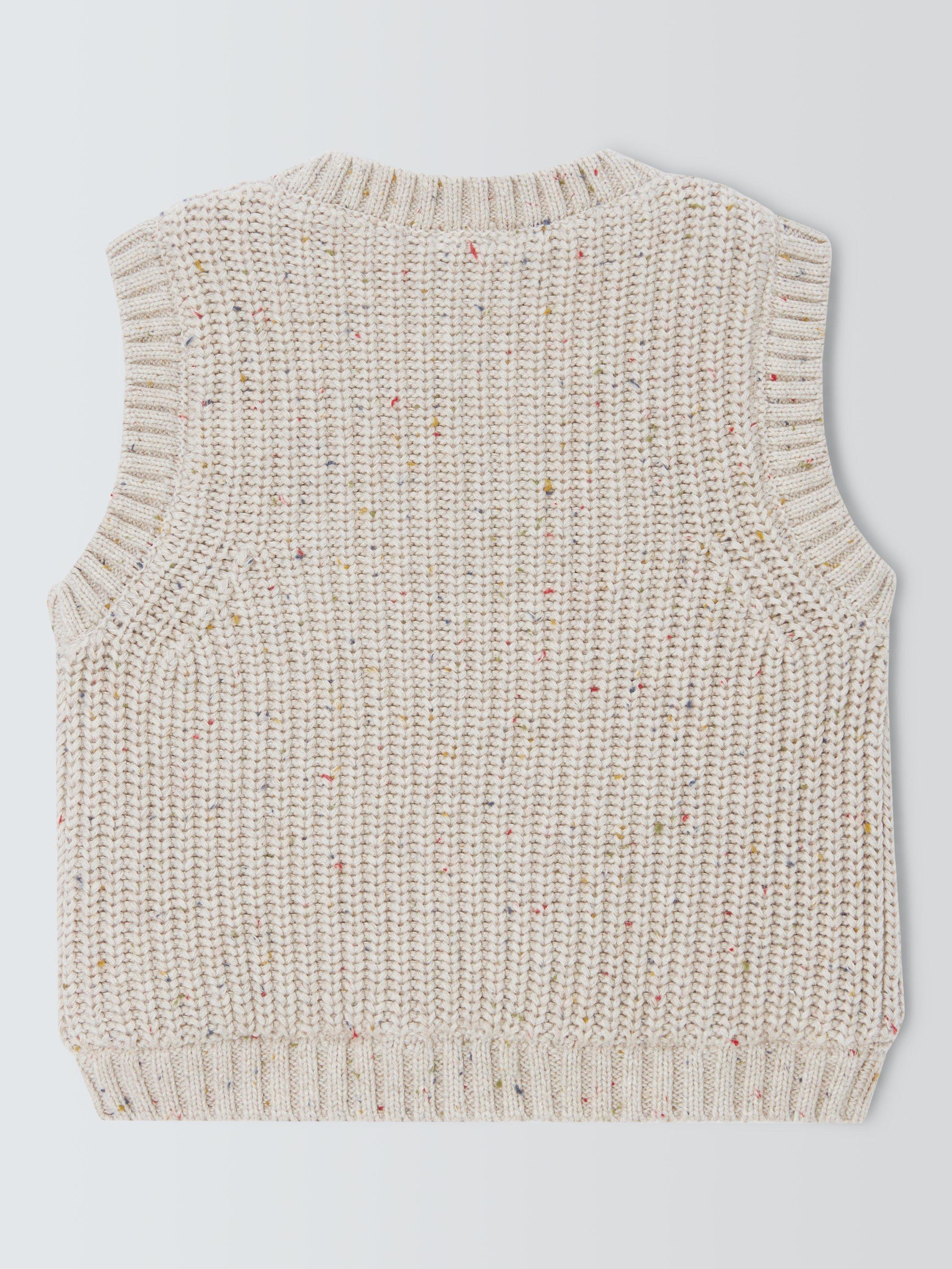 Product image 2 of 3, which shows John Lewis Baby Borg Lined Vest, Natural, 0-3 months