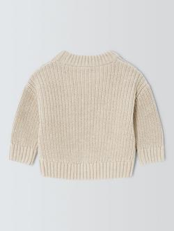 John Lewis Baby Snowmen Christmas Jumper, Natural - view 2, Natural